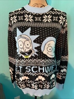 Rick and Morty Adult Swim Christmas Sweater Unisex M